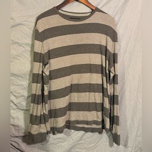 Banana Republic Long Sleeve Shirt in Gray and Brown Stripes